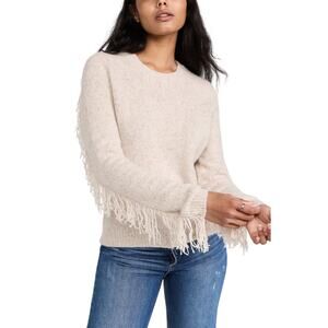 Autumn Cashmere Fringed Mojave Crewneck Sweater Size M